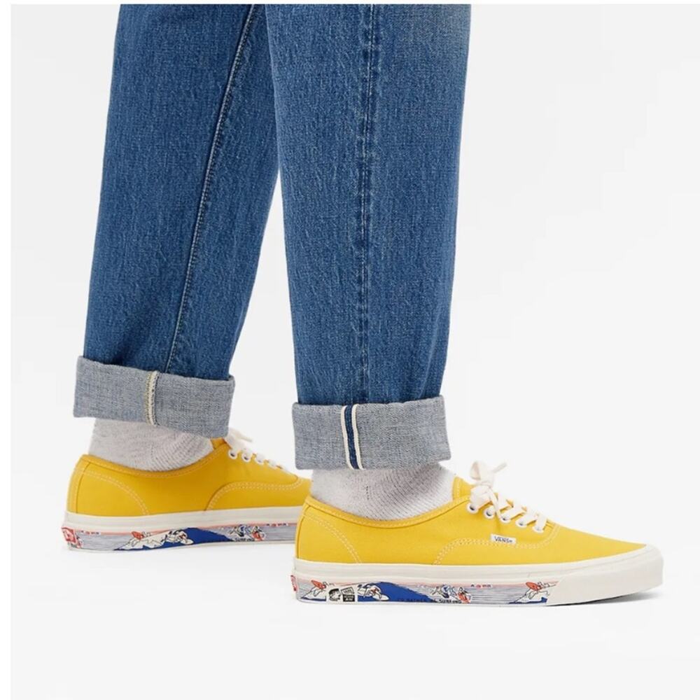 Authentic Vans Yellow Anaheim Factory Sidewall Print DX Sneakers 7